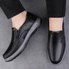 Men's Shoes Loafer Leather Shoes Spring Low-top Foot Cover Leather First Layer Cowhide Surface One Pedal Flat Bottom Large Size Casual Shoes Brown