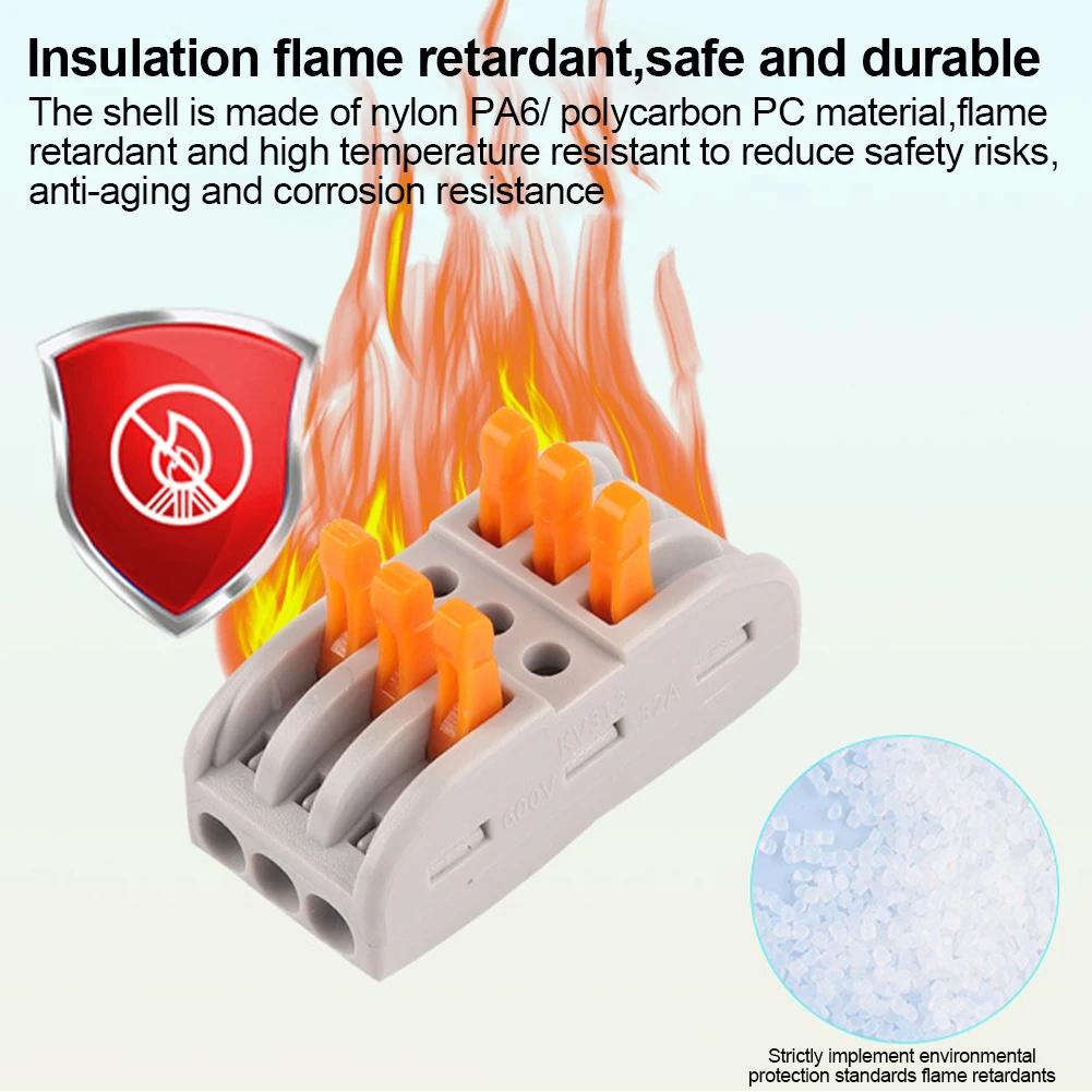 Mini Quick Wire Conductor Connector Universal Compact 2/3 Pin Splicing Push-inTerminal Block 1 in multiple out with fixing Hole