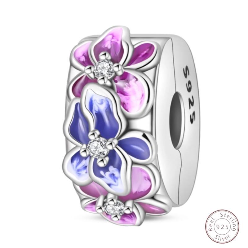 Copper Purple Classic Retro Heart Lotus Angel Shape Pattern Charms Beads Fit 3Mm Original Bracelet Diy Jewelry Gift