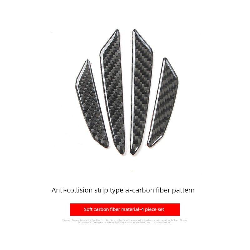 Suitable for Ford Mustang Door Anti-Collision Strips, Camaro Door Anti-Collision Stickers, Car Anti-Collision Strip Modification Parts Type a Carbon Fiber Pattern