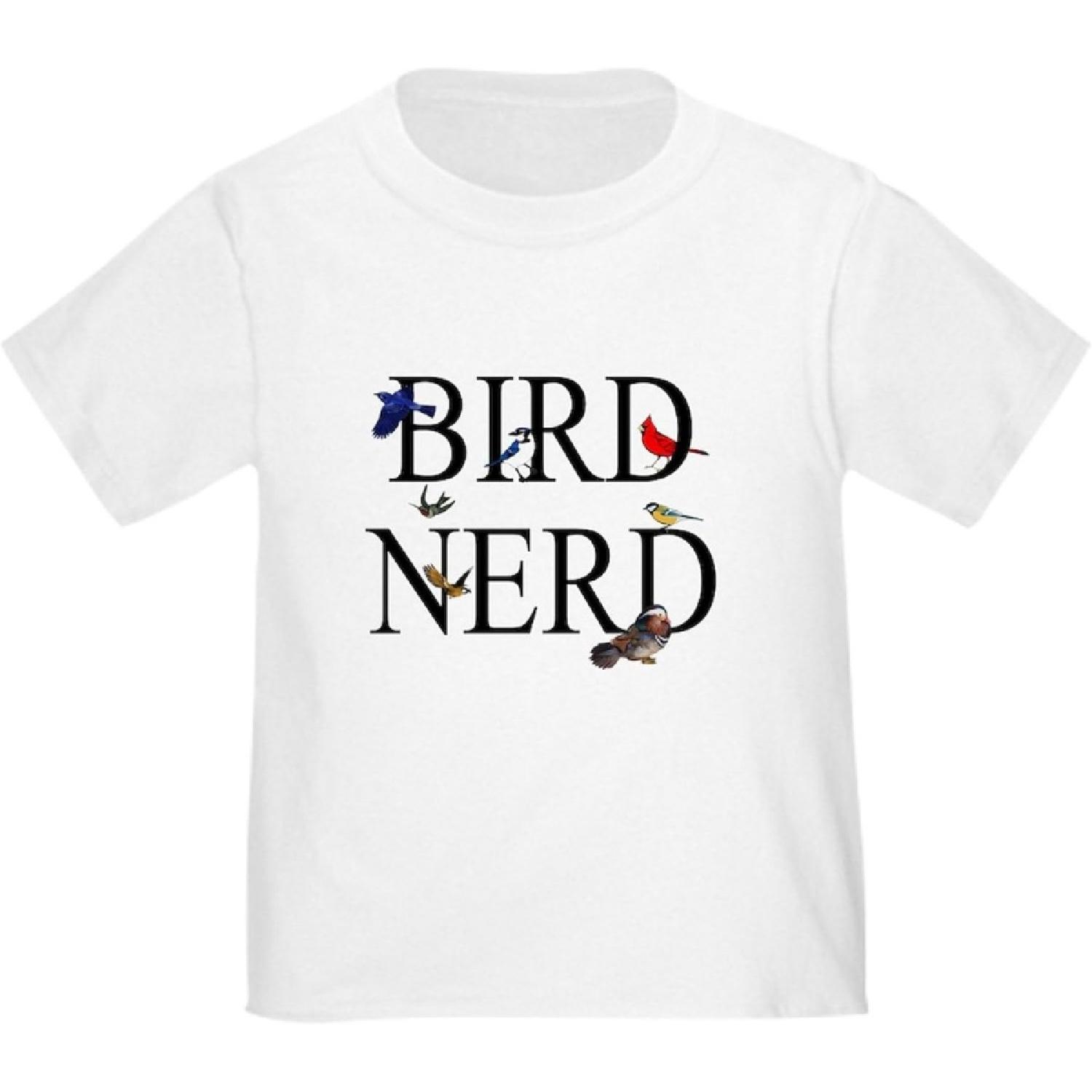 CafePress Bird Nerd Toddler T Shirt Cute Toddler Graphic T-Shirt, 100% Cotton XXXXXL белый