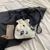 Flower Embroidery Drawstring Bucket Bag Ethnic Style Hanfu Crossbody Bag  Shopping