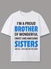 Bold Blue  I Am The Proud Brother of an Amazing Sister  Funny Slogan Men's Pride T-Shirt, Casual Sho