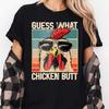 Funny Chicken Butt Graphic T-Shirt, Silly Farm Animal Meme Unisex Tee
