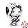 925 Silver Disney Rapunzel Princess Pendant for DIY Bracelet Women Fashion Jewelry Gift 100% Sterling Silver
