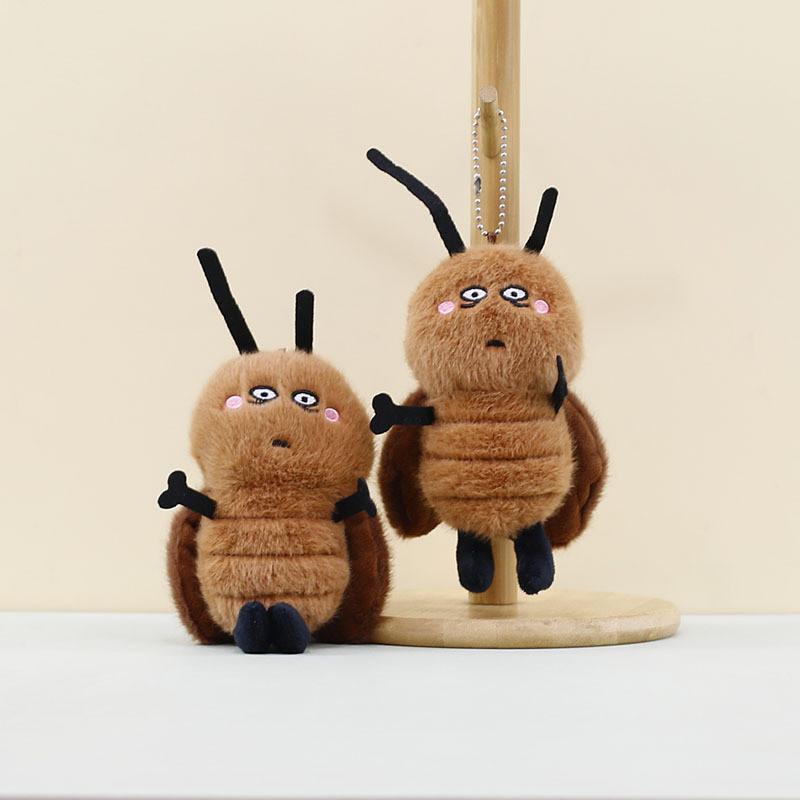 Adorable Cartoon Cockroach Plush Toy Creative Insect Keychain Cute Doll 14cm