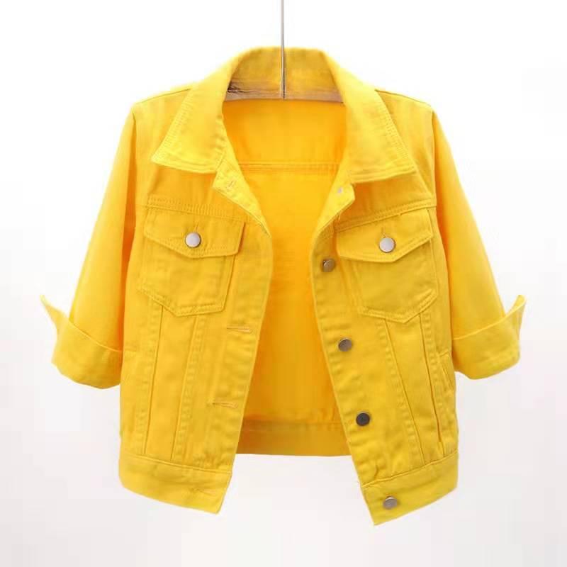 Spring and Autumn Women Short Outer Wear All-match Three-quarter Sleeve Denim Jacket Thin Jacket Student Jacket