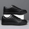 Large Size Men's Shoes 44 White Shoes Men's Pure White Casual Sports Shoes New Board Shoes Leather Surface