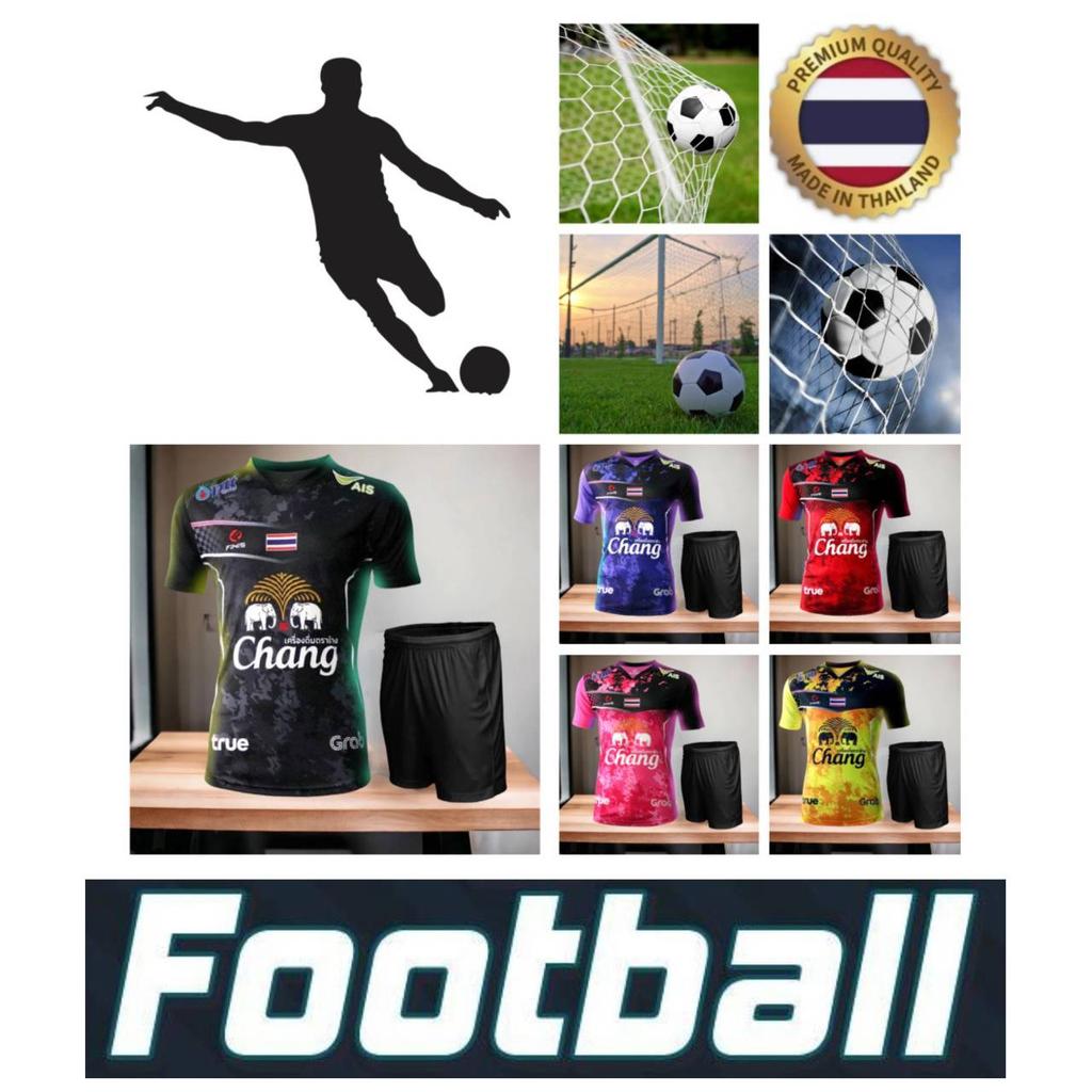 THAILAND National Football Soccer Training JERSEY CHEER Print Schnelltrocknendes Hemd V-Ausschnitt Polyester Kurzarm Uniform Elefantenlogo Sport Outdoor