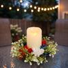 Independence Day Candle Wreath Artificial Flower Wreath Decorative Candle Stand Rings for Patriotic Festival Celebration