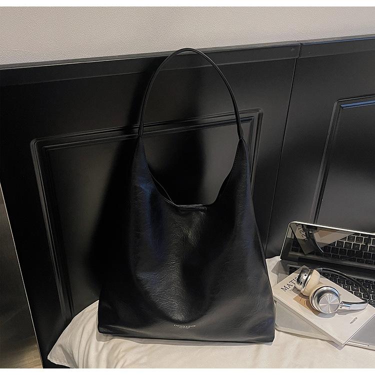 Slack retro big bag women's 2025 new fashion simple women's shoulder bag large capacity commuter tote bag