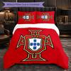 Portugal Nationalmannschaft 3-teiliges Bettwäsche-Set Weiches Bettbezug-Set mit Kissenbezügen Bedrucktes Schlafzimmer-Deko-Set für Zuhause