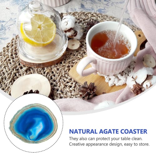 Cabilock Natural Agate Coasters, Creative Design, Round Coasters, Highly Absorbent, Stylish Cup Mats for Offices, Homes, and Bars