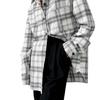 European and American lazy loose lapel plaid shirt women's 1116 autumn street casual outer long-sleeved shirt