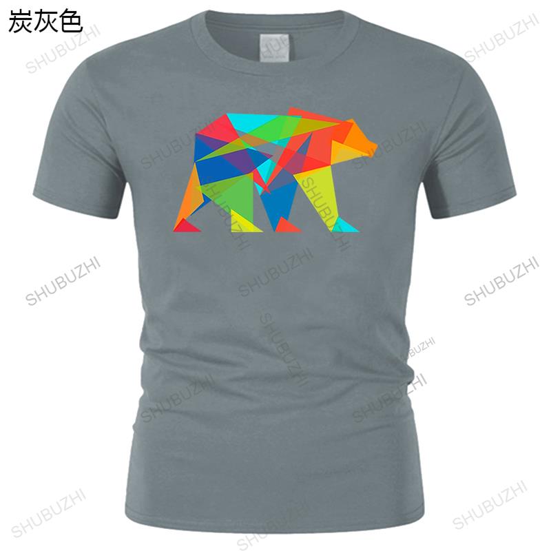 Men Tshirts Fractal Geometric Bear T Shirt Party Tshirt Short Sleeve Tops Thanksgiving Day Tees Art Designer Clothes No Fade