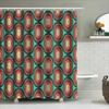 Vintage Retro Style Shower Curtain Classic Colorful Circles Pattern For Bathroom Decor 72'' X 84'' Blue, Red, Beige Green