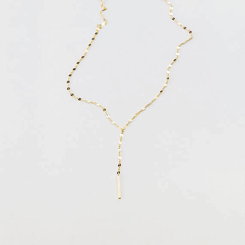 Vintage Copper Handmade Lip Chain Accessories Women, Stylish Simple Hanging Stick Collarbone Chain Necklace
