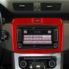 For Volkswagen Passat B6 2006-2011 Carbon Fiber Radio Navigation Panel Trim Cover Interior Decoration Car Accessories Sticker