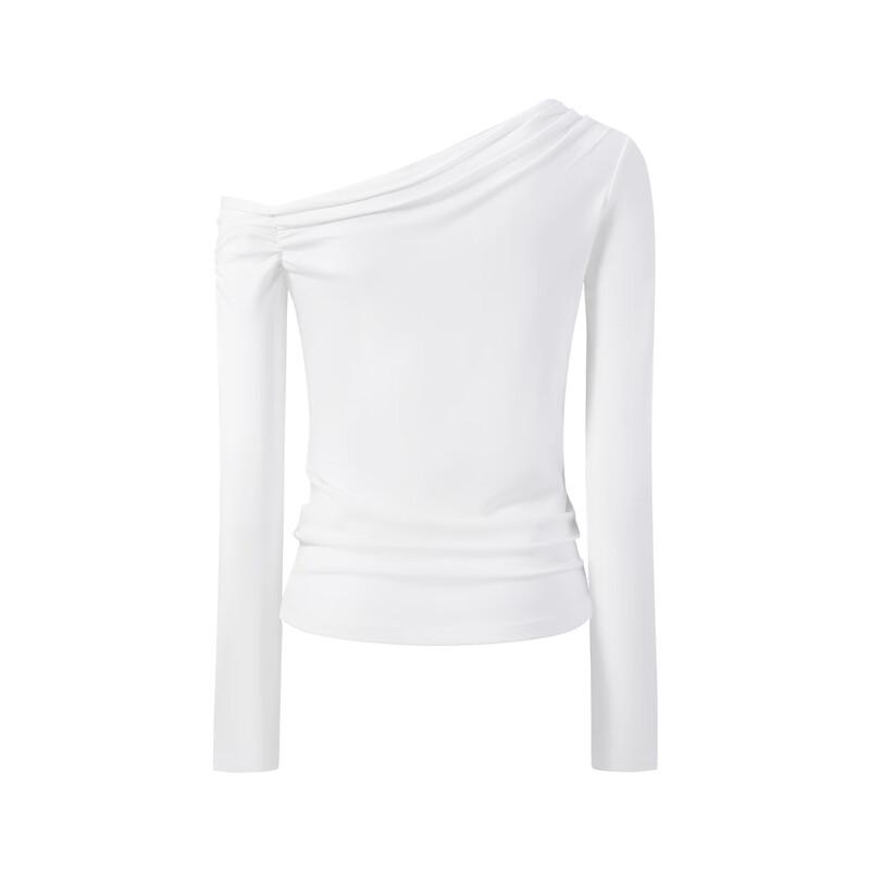 GIOVANNI VALENTINO Women's Slash Neck Long Sleeve Slim Fit T-Shirt