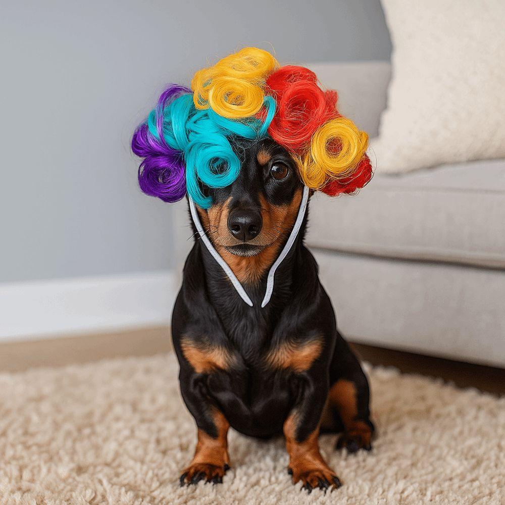 Pet Supplies Colorful Pet Costume Wig Cute Adjustable Pet Cosplay Wig Decorative Adorable Cat Headwear for Party Dress Up