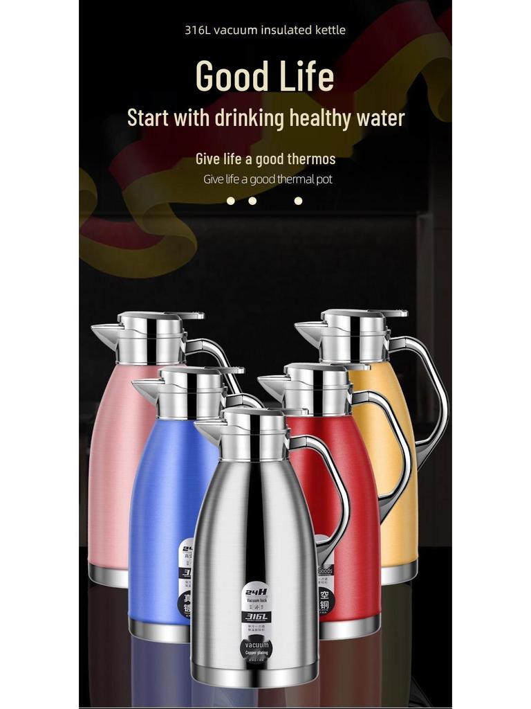 316 Stainless Steel Insulated Large Capacity Kettle - Long-lasting Vacuum Thermos for Boiling Water