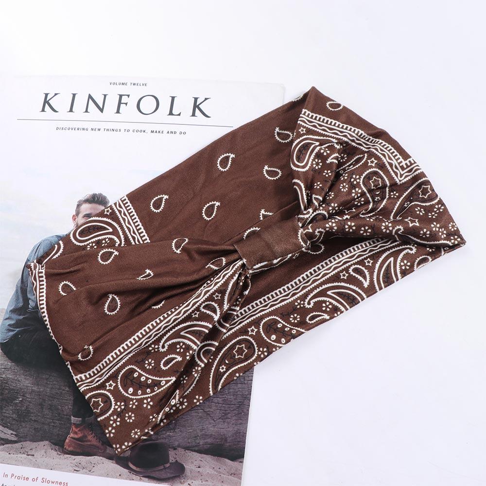 Wide Edge Yoga Headband Cashew Print Floral Bandanas Headband Sports Sweatband Hiking