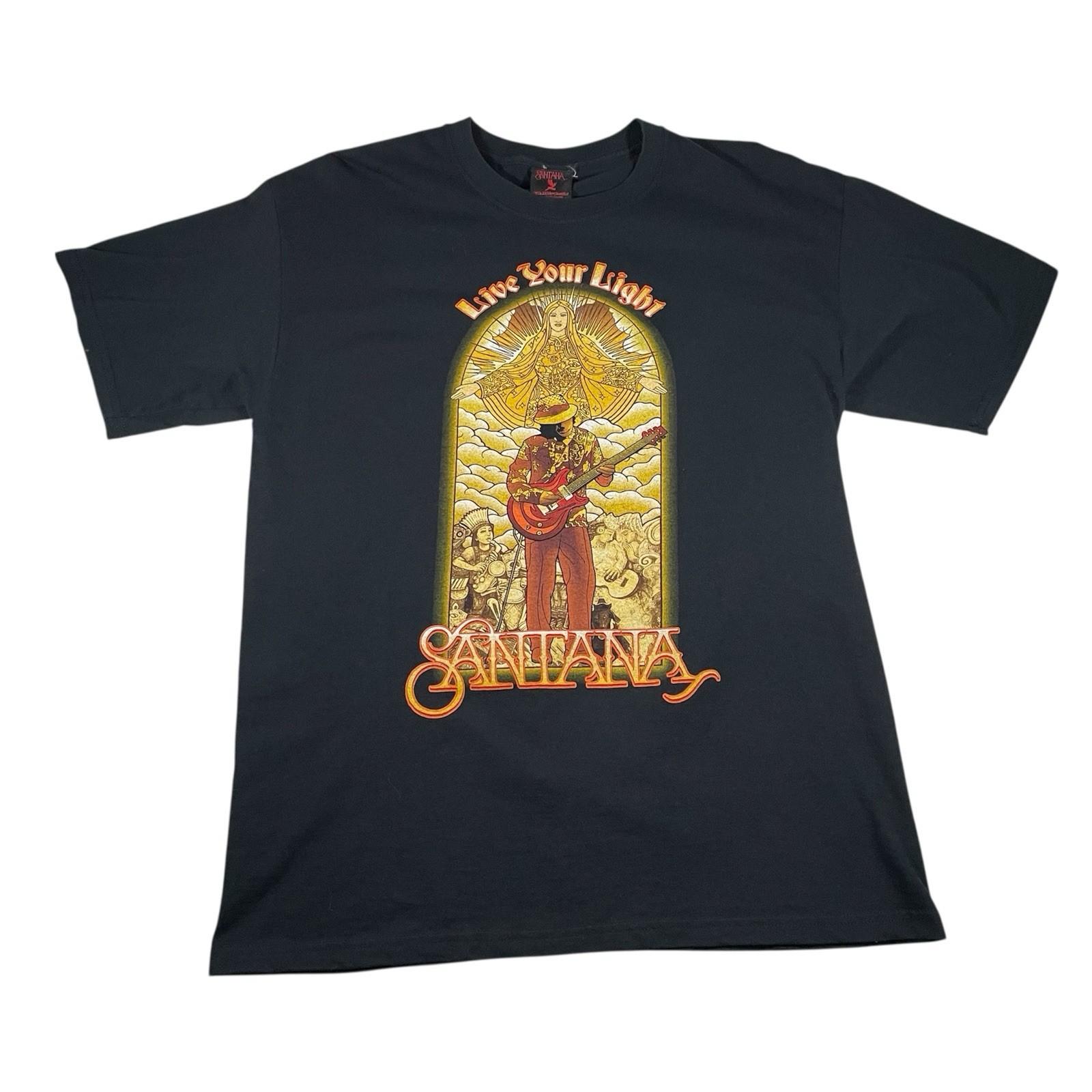 Y2K Carlos Santana 2008 World Tour T L Live Your Light Graphic Rock Music Unisex T-Shirt XL
