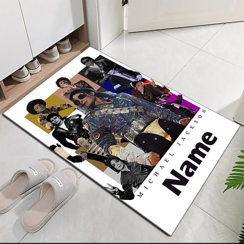 Custom Name Michael Jackson Printed Carpet, for Office Chair Living Room Bedroom Kitchen Room Decor Gifts.