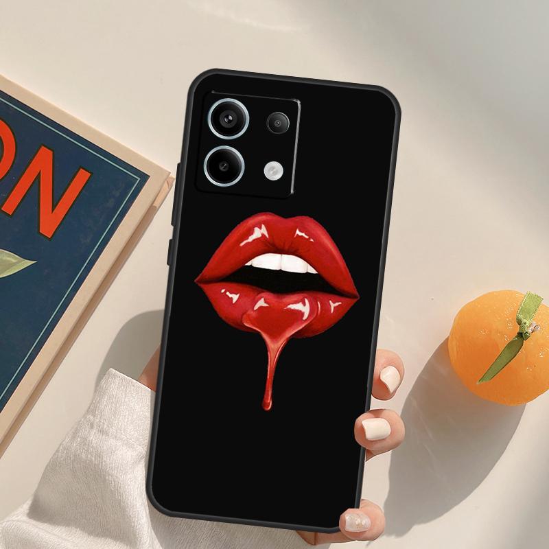 Sexy Lips KISS Funda For Xiaomi Redmi Note 9 10 11 12 13 14 Pro 9S 10S 11S 12S Redmi 13C 10C 12C 14C Case