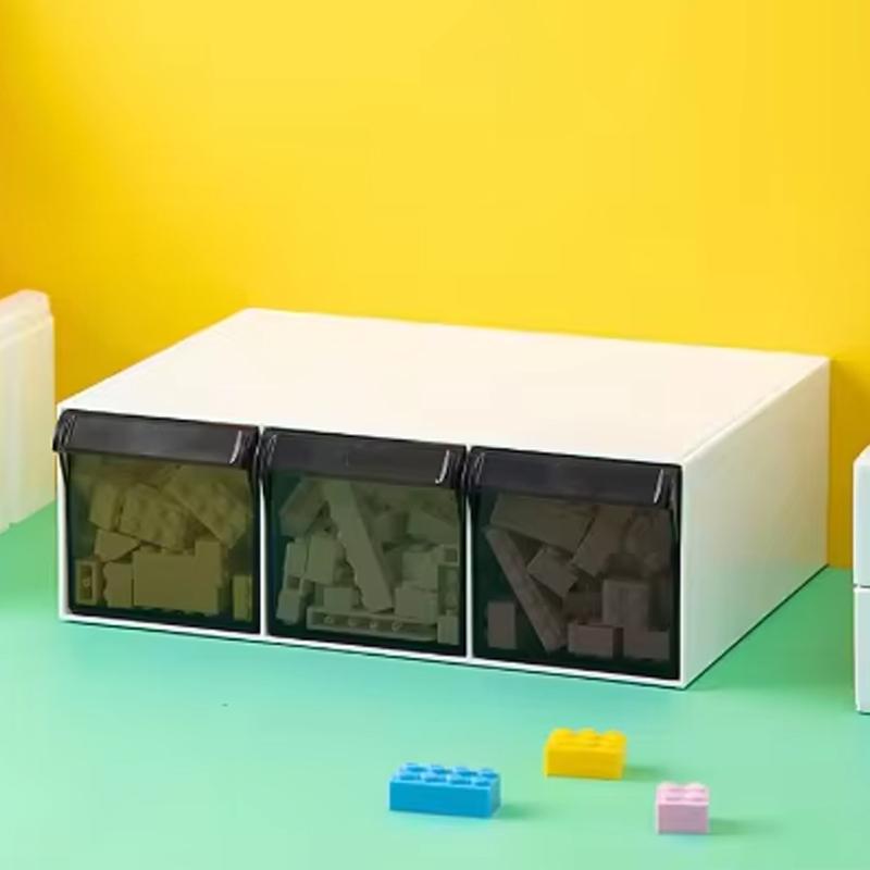 Stolní zásuvka Úložný box Stohovatelný organizér stavebních bloků Transparentní zásobníky na hračky Lego Sundries Koše na domácí kosmetiku