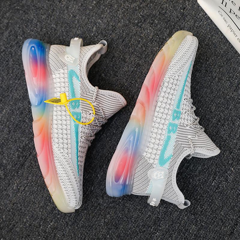 

New casual women s shoes fly-woven color sports shoes student breathable running shoes women s soft sole wear-resistant 41