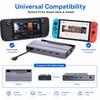 Type C 7in1 Hub M.2 SSD Dock Stand for Steam Deck Nintendo Switch 4K60Hz Gigabit LAN 100W PD Charging Docking Station