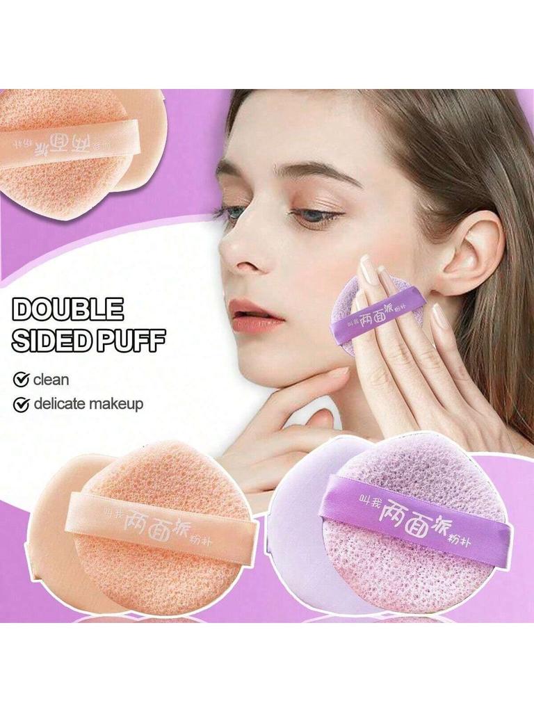 1/3PCS Multi Functional Powder Puff, Two Sided Cleansing Powder Puff (Orange And Purple), Makeup Rem
