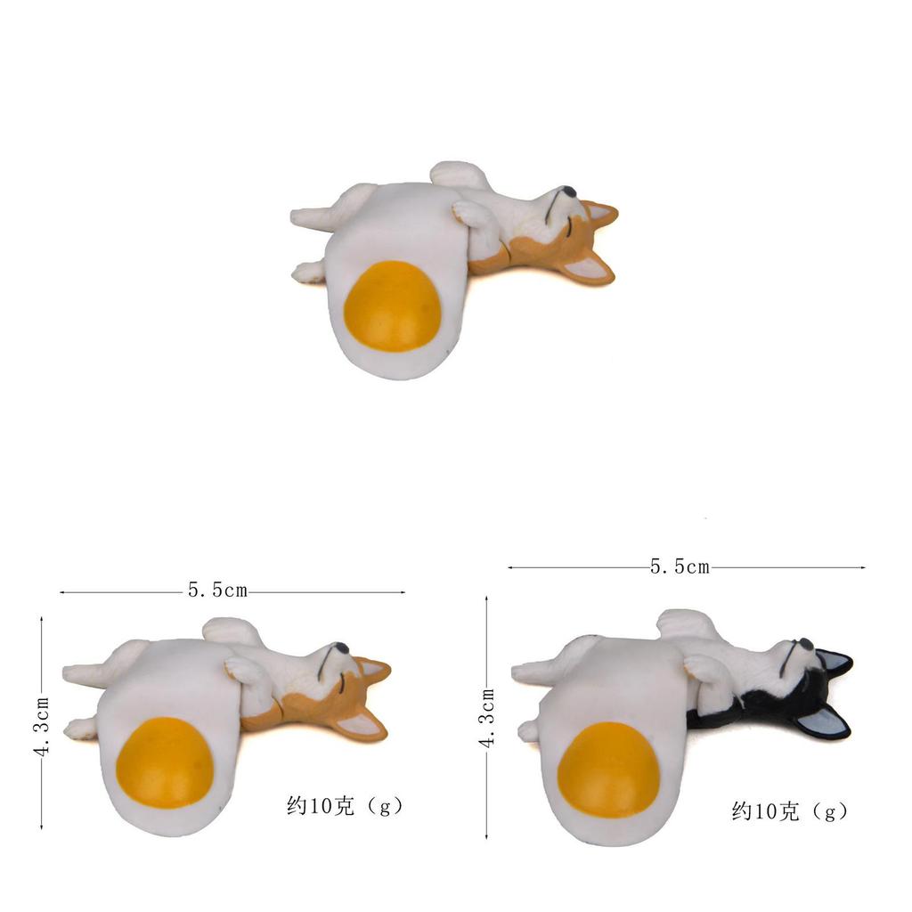 Kawaii Chicken Egg Quilt Corgi Car Decor Pvc Cute Animal Figurine For Auto Interior