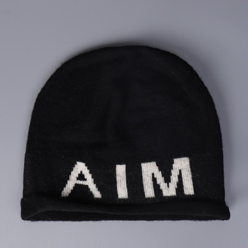 Personalized fashion letter knitted hat children autumn and winter including wool warm ear protection wool hat bag head cold hat
