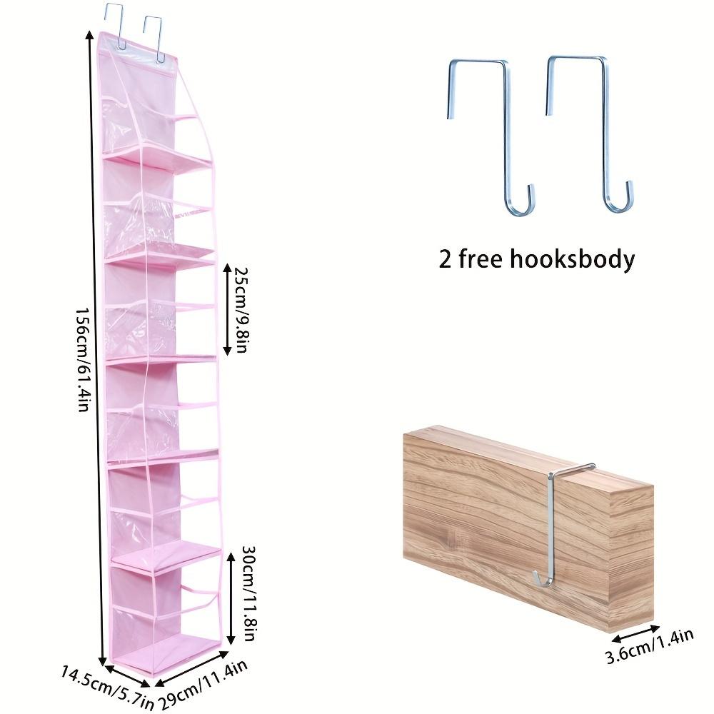 6-Shelf Over-the-Door Hanging Organizer with Clear Window, Polyester, Unfinished, Large-Capacity Storage for Teens and Adults