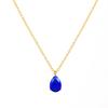 1pc Fashion Jewelry 18K Gold Plated Chain WaterDrop Diamond Pendant Necklace Stainless Steel 12 Months Birthstone Necklace