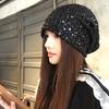 Autumn and Winter Hats, Women's Large Brim Shows the Face, Small Headgear, Versatile Sequins, Gypsy Stars, Stacked Hats, Cold Hats.