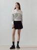LORDLOAR Signature Striped Collar Long Sleeve Knit Cream