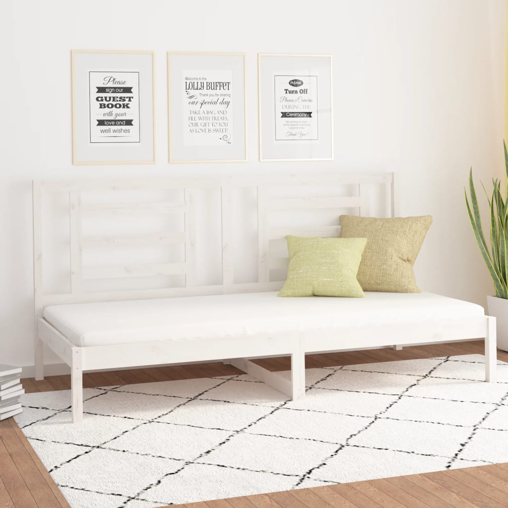 Vidaxl Łóżko Dzienne Bez Materaca, Białe, 90X200 Cm, Drewno Sosnowe