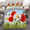 Golden Red Rose King Queen Duvet Cover Romantic Floral Bedding Set Valentine's Day Flowers Quilt Cover Polyester Comforter Cover