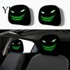 Easy Clean Seat Covers 2Pcs Spooky Car Headrest Covers, Cartoon Evil Face Auto Polyester Protectors, Elastic Protectors for Cars Trucks SUVs
