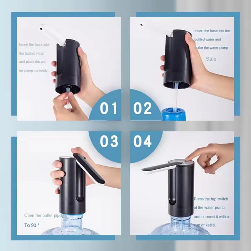 Automatisk vattendispenser USB-laddningsbar Bärbar Elektrisk Vattenflaskpump Vikbar Smart Kvantitativ Hink Flaskdispenser