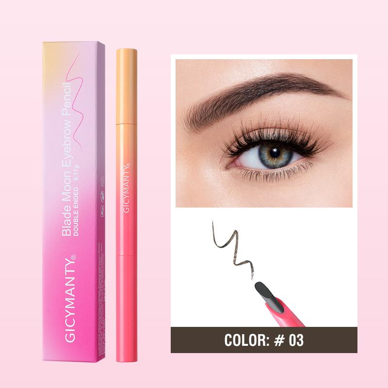 Dual End Eyebrow Pencil with Brush Waterproof Natural Long Lasting Eyebrow Makeup Pen