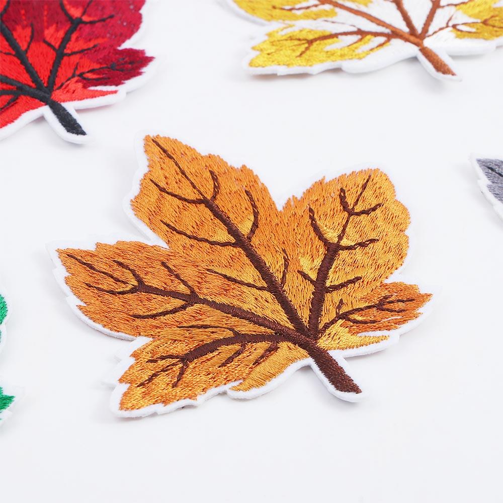 Stickers Soft Colorful Fashion Maple Leaf Sticker Patch Stickers Embroidery Stickers Cloth Stickers