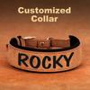 Personalized PU Leather Dog Collar Necklace Wide Padded Pet ID Collars Free Print Dogs Name Collars for Small Medium Large Dogs