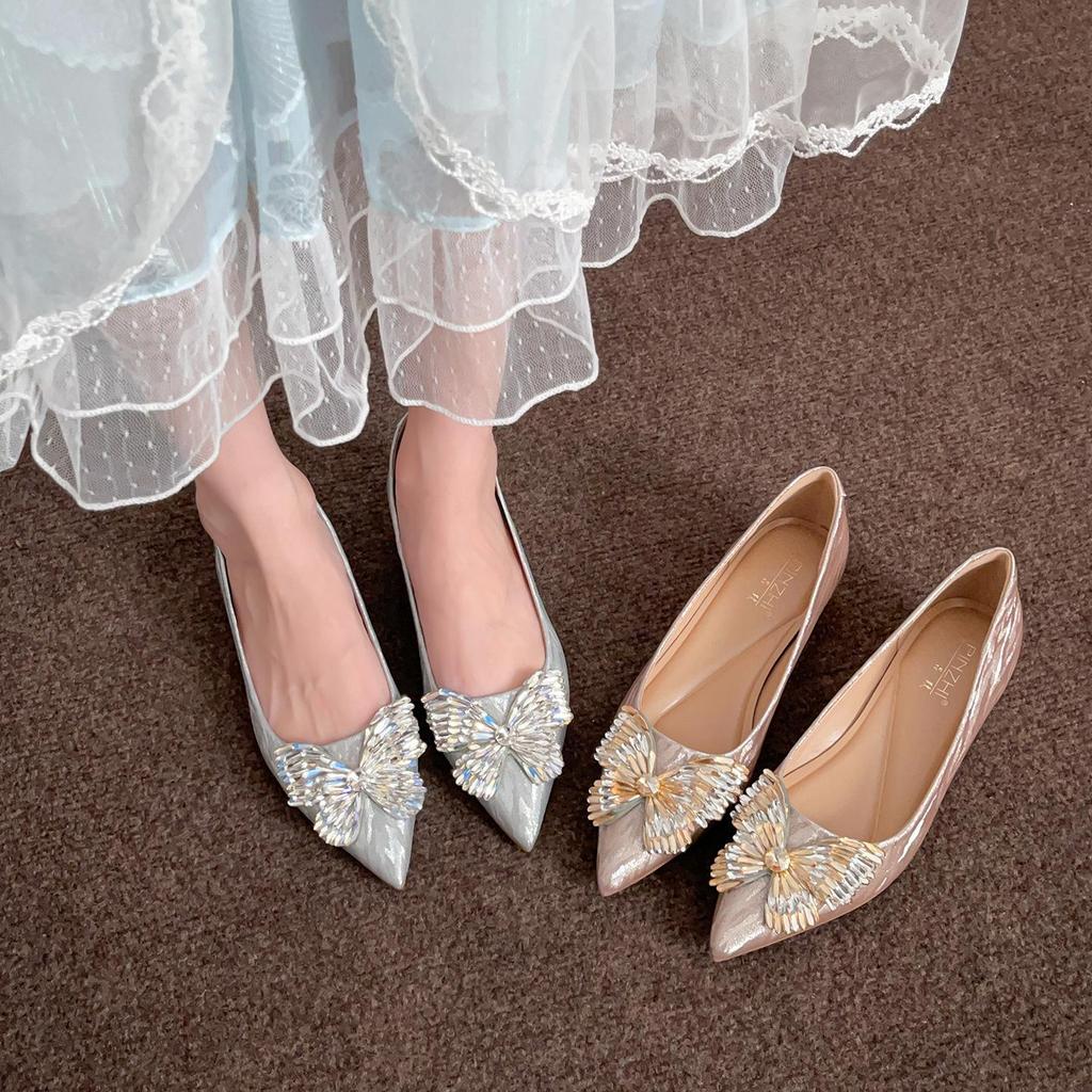 Champagne Crystal High Heels - Comfortable Bridal & Bridesmaid Shoes with Inner Lift