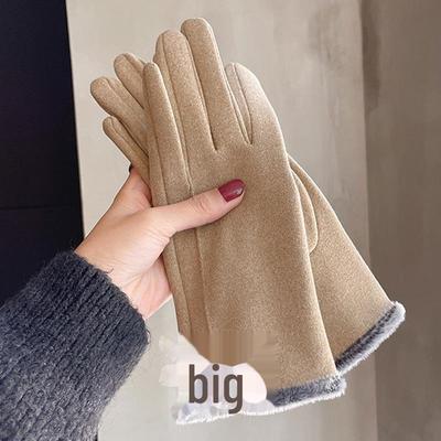 Damen-Winterhandschuhe mit Touchscreen-Funktion: Niedlich, Plüschig, Verdickt, Winddicht, Wasserdicht, mit Separaten Fingern zum Skifahren und Radfahren.