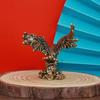 Vintage Brass Animal Eagle Figurine Antique Copper Statue Handmade Decorative Ornament for Living Room Entryway Decor