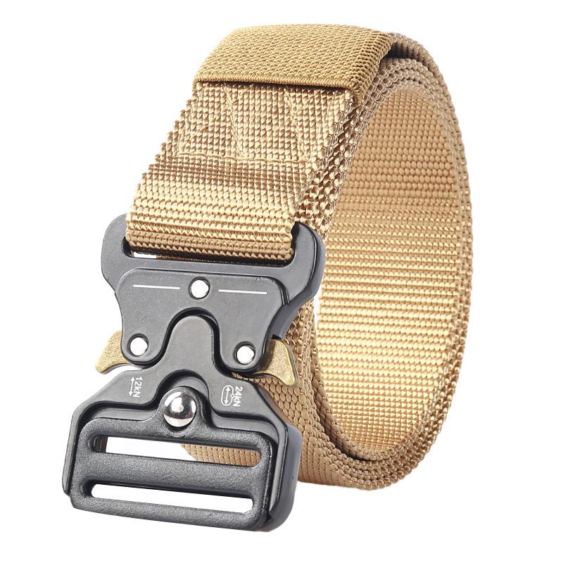 "4.3cm Wide Tactical Snake Buckle Canvas Belt for Men - Second Generation Outdoor Fashion"
